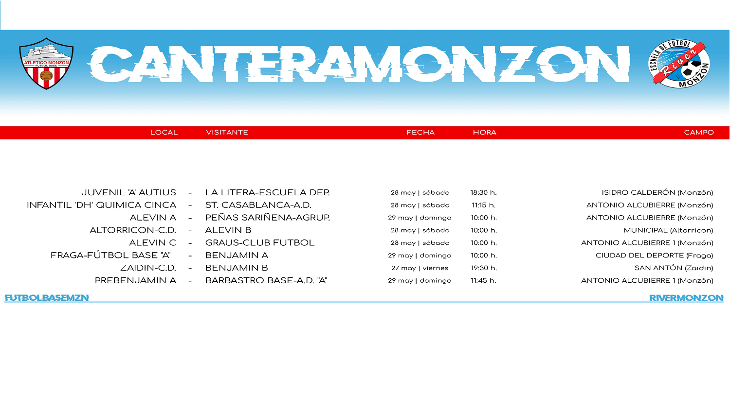 PARTIDOS FIN DE SEMANA