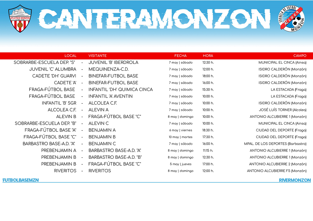 PARTIDOS FIN DE SEMANA